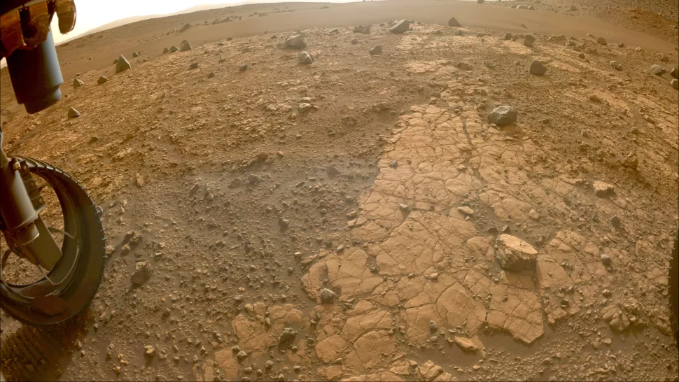  An image of Yori Pass taken by the Perseverance Mars rover's Hazcam on Nov. 5, 2022. (Image credit: NASA/JPL-Caltech) 